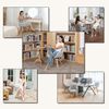 MEUBLE COSY Esszimmerstühle Drehbar 6er Set Küchenstuhl Polsterstuhl Drehstuhl mit Armlehne Sessel Schminkstuhl aus Stoff Massivholzbeine für Esszimmer Wohnzimmer Arbeitszimmer, Bunt Bild 4
