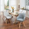 MEUBLE COSY Esszimmerstühle Drehbar 6er Set Küchenstuhl Polsterstuhl Drehstuhl mit Armlehne Sessel Schminkstuhl aus Stoff Massivholzbeine für Esszimmer Wohnzimmer Arbeitszimmer, Bunt Bild 2