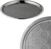 Marrakesch Orient & Mediterran Interior Dekotablett Orientalische Tablett Serviertablett Kerzentablett Nacera Silber 38cm, Handarbeit Bild 4