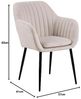 AC Design Furniture Wendy Esszimmerstuhl mit Armlehnen, 1 stk, Beige Küchenstuhl, Polsterstuhl mit Mikrofaserbezug und Schwarzen Metallbeinen, Moderner Esszimmerstuhl im Retro Stil, Esszimmermöbel, H: 83 x B: 57 x T: 61 cm Bild 3