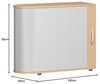Querrollladenschrank abgerundet mit Standfüßen, Silber Buche, 100 x 40 x 83 cm Bild 3