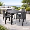 Gartentisch King Eckig Anthrazit 79x79x72cm Rattan-Optik Wetterfest Bild 4