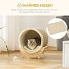 PawHut Tierbett Katzenhöhle mit Kratzfläche inkl. Kissen, Kratztonne, 41 x 38 x 43 cm, Kiefernholz Flanell Khaki+Natur+Beige 41 x 38 x 43 cm Bild 4