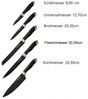 Messer Kochmesser Messerset mit Messerständer 6-tlg. Rungassi schwarz gold KS10 Bild 2