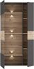 Highboard Vitrine halbhoch COMO Optik: Grau / Planked Eiche von Forte Bild 5