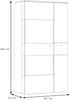 Highboard Vitrine halbhoch COMO Optik: Grau / Planked Eiche von Forte Bild 3
