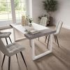Skraut Home | Ausziehbarertisch | Multifunktionaler ausziehbarer | 160 | Für 8 Gäste | Massivholz Beine | Moderner Stil | Mattweiß und Zement Bild 2