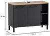 Schildmeyer Malte Waschbeckenunterschrank 156208, Schwarzmatt/Artisan Eiche Dekor, 79,8 x 32 x 58,3 cm Bild 3
