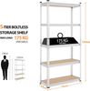Yaheetech 5-stufiges Lagerregal Schwerlastregal mit verstellbaren Regalböden 75 x 30 x 153 cm Kellerregal Standregal Steckregal je Fach bis 175kg belastbar, Silbern Bild 3