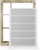 Dmora - 2-türiger MehrzweckschrankMatese, Multifunktionale Möbel, Schuhschrank, Besenschrank, Made in Italy, 78x35 h116 cm, Glänzendes Weiß und Eiche Bild 5