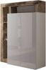 Dmora - 2-türiger MehrzweckschrankMatese, Multifunktionale Möbel, Schuhschrank, Besenschrank, Made in Italy, 78x35 h116 cm, Glänzendes Weiß und Eiche Bild 3