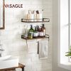 Vasagle Wandregal, 2er Setl mit Stange, vintagebraun-schwarz Bild 2