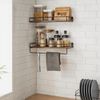 Vasagle Wandregal, 2er Setl mit Stange, vintagebraun-schwarz Bild 5