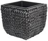 Set mit 2 Blumentöpfen BERBERIS PE Rattan 34 45 cm Schwarz Bild 5