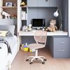 FurnitureR 1 Set Bürostuhl, höhenverstellbar, Drehstuhl mit Design der Rückenlehne mit kleinem Loch, Schreibtisch ohne Armlehnen, Bürostuhl, Schlafzimmerschreibtisch, Morandi-Rosa Bild 5