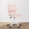FurnitureR 1 Set Bürostuhl, höhenverstellbar, Drehstuhl mit Design der Rückenlehne mit kleinem Loch, Schreibtisch ohne Armlehnen, Bürostuhl, Schlafzimmerschreibtisch, Morandi-Rosa Bild 2