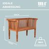 MR. DEKO Gartenbank Newport – Teakholz Bank 120 cm, geschnitzt, mediterran (2-Sitzer Bank, zerlegt geliefert, ideal für Terrasse, 1-St), Massive Sitzbank Garten und Balkon, 250 kg belastbar Bild 3