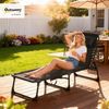Outsunny Gartenliege mit Kopfkissen, Seitentasche, 5-Fach verstellbare Rückenlehne, Sonnenliege klappbar, 1 St, wetterfeste Liegestuhl, bis 120 kg belastbar, für Garten Strand Pool, Schwarz Bild 2