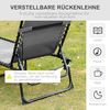Outsunny Gartenliege mit Kopfkissen, Seitentasche, 5-Fach verstellbare Rückenlehne, Sonnenliege klappbar, 1 St, wetterfeste Liegestuhl, bis 120 kg belastbar, für Garten Strand Pool, Schwarz Bild 4