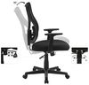 Songmics Bürostühle bis 120kg belasrbar Netzrücken höhenverstellbar ergonomisch mit verstellbarer Lendenstütze und Armlehnen, Schwarz Bild 4