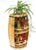DanDiBo Weinregal Holz Weinfass Naturholz Halbrund 83 cm 9001 Bar Flaschenregal Flaschenständer XL Fass Holzfass Natur Weinschrank Bild 5