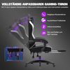 GTPLAYER Gaming Stuhl Ergonomischer, PC Stuhl Atmungsaktiver Stoff, Groß und Hoch Drehbarer Schreibtischstuhl mit Fußstütze,Verstellbare Lendenwirbelstütze und Kopfstütze,Schwarz Bild 4