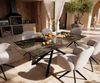 Outdoortisch Edge 200x100 cm Keramik Emperador Extra Lucidato Dunkelbraun Kreuzgestell Rechteck Schwarz Bild 2