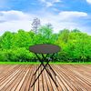 Koopman Gartentisch Balkontisch Terrassentisch Metall Rund Ø 60 cm Anthrazit (1-St), Klapptisch, zusammenklappbar, leicht zu verstauen, Bistrotisch Bild 2
