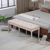 HOMCOM Polsterbank Schlafzimmerbank mit Knöpfen (Sitzbank, 1-St, Bettbank), Beige 117 x 40 x 48 cm Bild 2
