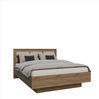 Forte GLENKEEN Bett, Liegefläche 160 x 200 cm, Bettgestell im Bohostil mit Rattangeflecht, Stauraum, Valencia Eiche Holzdekor | Naturrattan, 169,9 cm breit x 105,5 cm hoch x 204,9 cm tief Bild 4