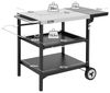 Royal Gourmet Grillablagetisch Outdoor Grilltisch mit 3 Etagen, Edelstahl-Tischplatte 70 x 50 cm, Servierwagen mit Push-Pull Regal, klappbarer Seitenablage 30 x 50 cm Bild 4