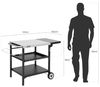 Royal Gourmet Grillablagetisch Outdoor Grilltisch mit 3 Etagen, Edelstahl-Tischplatte 70 x 50 cm, Servierwagen mit Push-Pull Regal, klappbarer Seitenablage 30 x 50 cm Bild 3