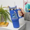 Paladone Disney Stitch-Thermobecher mit Strohhalm, 900 ml, blau, offiziell lizenzierter Becher mit Griff für Eistee oder Kaffee, Popkulturartikel für Fans Bild 3