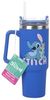 Paladone Disney Stitch-Thermobecher mit Strohhalm, 900 ml, blau, offiziell lizenzierter Becher mit Griff für Eistee oder Kaffee, Popkulturartikel für Fans Bild 1