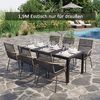 Outsunny Gartentisch Garten Esstisch Balkontisch aus Alu (Partytisch, 1-St, Terrassentisch), Polyholz, Schwarz, 190 x 84,5 x 72 cm Bild 3