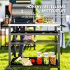 Outsunny Servierwagen 3-Etagen, mit Arbeitsfläche, Griffe, Hülle, Räder, (höhenverstellbar BBQ Grilltisch, 1 St, Grillwagen aus Edelstahl), für Garten, Grill, 100 x 52 x 80 cm, Schwarz Bild 5