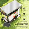 Outsunny Servierwagen 3-Etagen, mit Arbeitsfläche, Griffe, Hülle, Räder, (höhenverstellbar BBQ Grilltisch, 1 St, Grillwagen aus Edelstahl), für Garten, Grill, 100 x 52 x 80 cm, Schwarz Bild 3