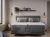 Vente-unique - DONISI Bett SamtStoff Grau - B 188 cm x H 118 cm x L 215 cm Bild 3