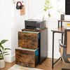 Vasagle Rollcontainer, Aktenschrank mit 2 Schubladen, Büroschrank, für Dokumente in DIN A4 und Letter-Format, mit Hängeregistratur, Industrie-Design, vintagebraun-schwarz von Songmics OFC040B01 Bild 2