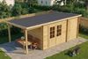 Alpholz Pultdach Gartenhaus Maria mit Anbau & Schleppdach Gartenhaus aus Holz Holzhaus mit 40 mm Wandstärke inklusive Schleppdach Blockbohlenhaus mit Montagematerial Bild 4