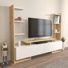 Hanah Home Stylish TV Stand, White & Oak, 183.6 x 140 x 31.7 cm | 100% Melamine Coated Particle Board, 18 mm Thick | Modern Design for Living Room & Entertainment Spaces Bild 2