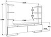 Hanah Home Stylish TV Stand, White & Oak, 183.6 x 140 x 31.7 cm | 100% Melamine Coated Particle Board, 18 mm Thick | Modern Design for Living Room & Entertainment Spaces Bild 5