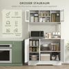 HOMCOM Küchenbuffet Hochschrank mit Arbeitsplatte, Verstellbaren Einlegeböden, 5 Türen (Aufbewahrungsschrank, 1-St, Küchenschrank) Skandinavisches Design, Weiß Bild 4