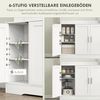 HOMCOM Küchenbuffet Hochschrank mit Arbeitsplatte, Verstellbaren Einlegeböden, 5 Türen (Aufbewahrungsschrank, 1-St, Küchenschrank) Skandinavisches Design, Weiß Bild 5