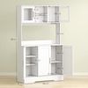HOMCOM Küchenbuffet Hochschrank mit Arbeitsplatte, Verstellbaren Einlegeböden, 5 Türen (Aufbewahrungsschrank, 1-St, Küchenschrank) Skandinavisches Design, Weiß Bild 3