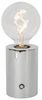 LUCIDE VIVO - wiederaufladbare Tischlampe - Akku/Batterie - Ø 8 cm - LED Dim. - E27-1x1W 2700K - Chrom Bild 1