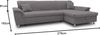 DOMO Collection Ecksofa Franzi, Couch in L-Form, Sofa, Eckcouch mit Rückenfunktion Polsterecke, Dunkelgrau, 279 x 162 x 81 cm Bild 2