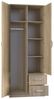 Oggi Kleiderschrank Rota in Sonoma-Eiche, 80 cm, 2-türig, platzsparend, Kleiderschrank, hochwertige Verarbeitung, Schrank, Möbel, Sonoma-Eiche, Eiche, modern, geräumig. Bild 3