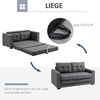 HOMCOM Schlafsofa Sofa mit Bettfunktion, Polstersofa mit Stauraum, Schlafcouch, Relaxsessel 1 Teile, für Wohnzimmer, Grau Bild 5