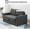 HOMCOM Schlafsofa Sofa mit Bettfunktion, Polstersofa mit Stauraum, Schlafcouch, Relaxsessel 1 Teile, für Wohnzimmer, Grau Bild 4